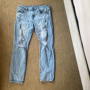 american eagle blue skinny jeans